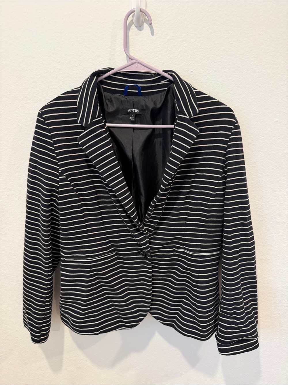 Apt. 9 Black and White Striped Knit Blazer